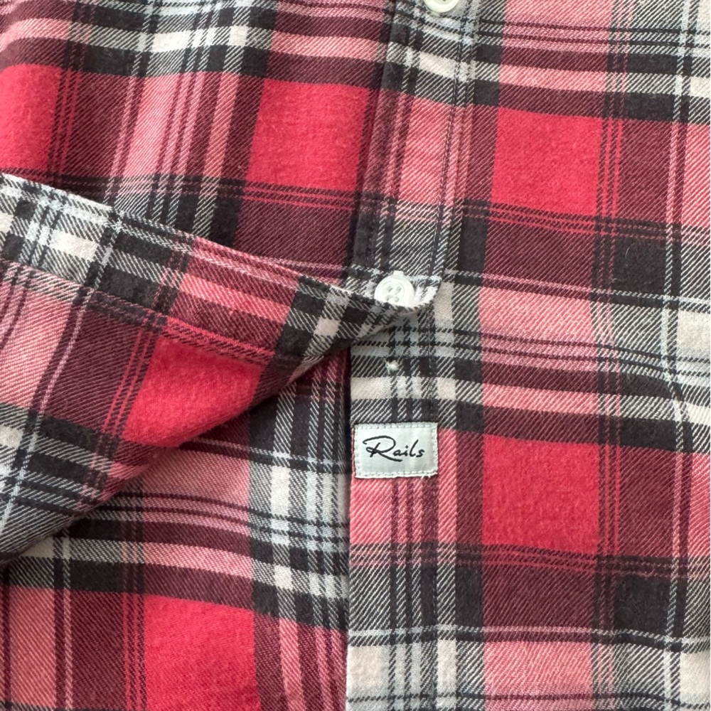 Rails Pink and Gray Plaid Flannel Shirt - Picture 7 of 11